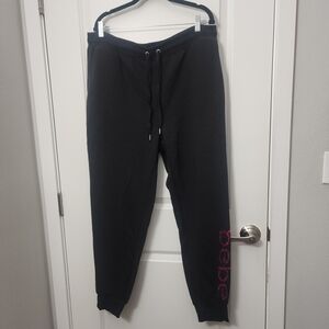 bebe Black Sweatpants with Pink Logo